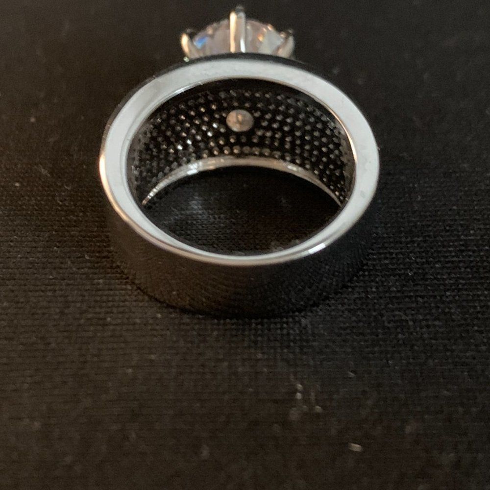 Charter Club Crystal Triple-Row Ring in Fine Silver Plate, Shop High-Quality Mer - Picture 4 of 5